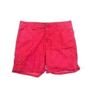 EDDIE BAUER Red Print Bermuda Shorts - Size 10‎